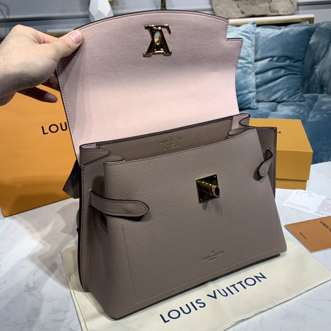 Louis Vuitton LOCKME EVER MM Shoudler Bag M56094 Greige Gray/Beige